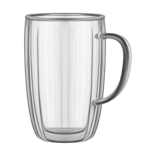 ARDESTO Double wall mug set with handles 350ml, 2pcs, borosilicate glass, transparent