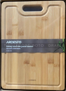 ARDESTO Cutting board with groove Midori, 33х24х1.5cm, bamboo