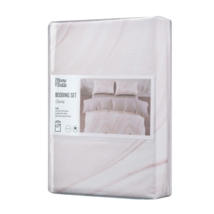 ARDESTO Bedding set 1.5 Gloria, sateen, marble, beige, duvet cover160x220cm, bed sheet 160x220cm, pillowcases (2) 50x70cm, 100% cotton