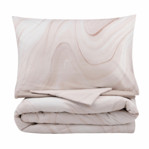 ARDESTO Bedding set 1.5 Gloria, sateen, marble, beige, duvet cover160x220cm, bed sheet 160x220cm, pillowcases (2) 50x70cm, 100% cotton