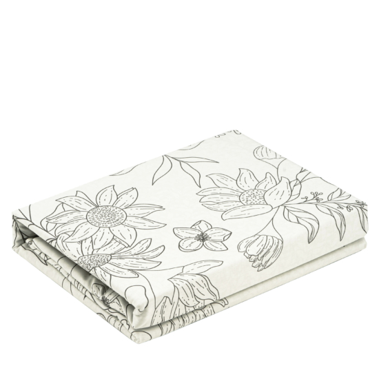 ARDESTO Bedding set 1.5 Gloria, sateen, flowers, beige, duvet cover160x220cm, bed sheet 160x220cm, pillowcases (2) 50x70cm, 100% cotton