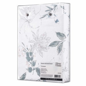 ARDESTO Bedding set 1.5 Gloria, sateen, flowers, lilac, duvet cover160x220cm, bed sheet 160x220cm, pillowcases (2) 50x70cm, 100% cotton