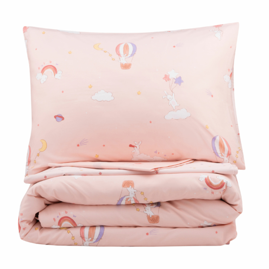 ARDESTO Bedding set 1.5 Gloria, sateen, joy, pink, duvet cover160x220cm, bed sheet 160x220cm, pillowcases (2) 50x70cm, 100% cotton