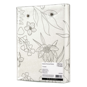 ARDESTO Bedding set 2.0 Gloria, sateen, flowers, beige, duvet cover 200x220cm, bed sheet 230x240cm, pillowcases (2) 50x70cm, 100% cotton