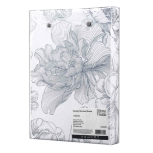 ARDESTO Bedding set 2.0 Gloria, sateen, peonies, dark blue, duvet cover 200x220cm, bed sheet 230x240cm, pillowcases (2) 50x70cm, 100% cotton