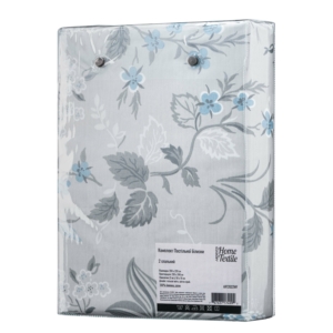 ARDESTO Bedding set 2.0 Gloria, sateen, wildflowers, light grey, duvet cover 200x220cm, bed sheet 230x240cm, pillowcases (2) 50x70cm, 100% cotton