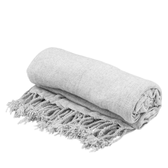 ARDESTO Chenille blanket 140х190cm, 100% polyester, light grey