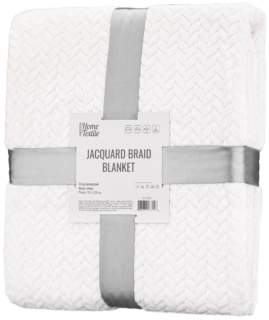 ARDESTO Плед Jacquard Braid 160х200см, 100% поліестер, айворі