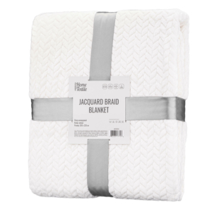 ARDESTO Jacquard Braid blanket 200х220cm, 100% polyester, ivory