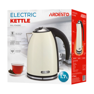 ARDESTO Electric kettle EKL-F340BG, 1.7L, metal, gloss, STRIX, beige