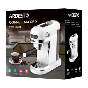 ARDESTO coffe maker carob YCM-E1500, 1.4L, ground, hand capuchino maker, cup warmer, white