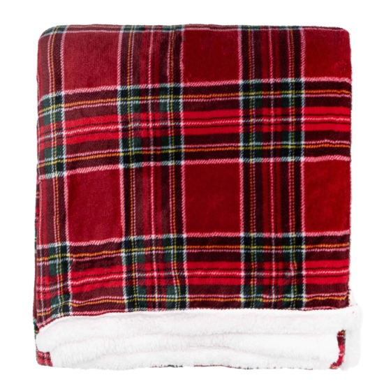 ARDESTO Sherpa blanket 160х200cm, 100% polyester, classic tartan