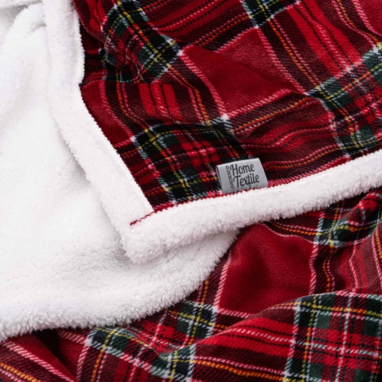 ARDESTO Sherpa blanket 160х200cm, 100% polyester, classic tartan