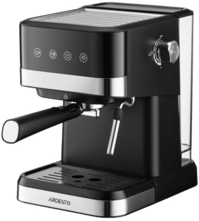 ARDESTO coffee maker carob 1.5l, ground, hand capuchino maker, touch control, black-silver