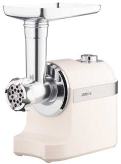 ARDESTO meat grinder, 1800W, 2kg/min, 3 cutting plates, sausages nozzle, plastik, beigе-silver