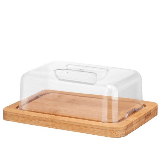 ARDESTO Butter dish Midori, 20х15х7.5cm, bamboo, plastic