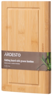 ARDESTO Cutting board with groove Midori, 25х16х1.5cm, bamboo