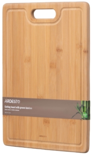 ARDESTO Cutting board with groove Midori, 33х24х1.5cm, bamboo