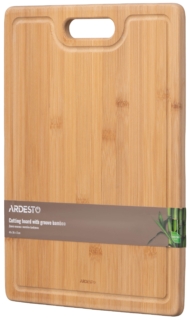 ARDESTO Cutting board with groove Midori, 40х30х1.5cm, bamboo