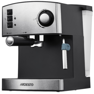 ARDESTO coffee maker carob Steel Collection 1.6l, ground, hand capuchino maker, silver-black