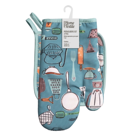 ARDESTO Potholder set for kitchen Cookery 17х28cm, 20х20cm, 90% polyester, 10% cotton