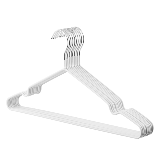 ARDESTO Hanger Set 40.5cm, 10pcs, metal, PVC, white