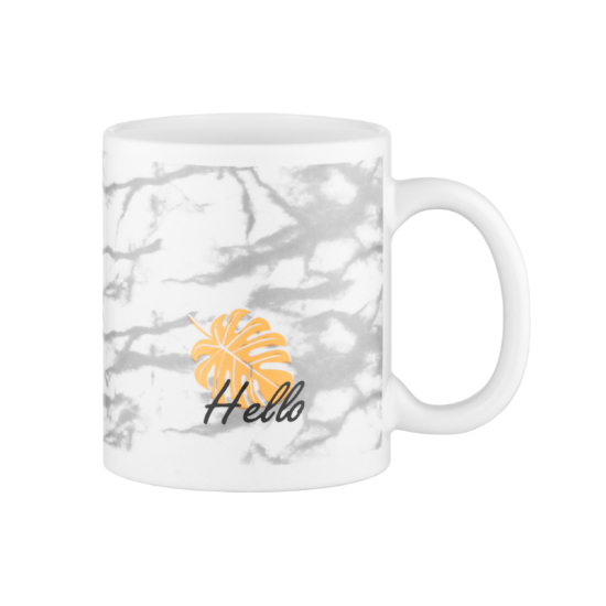 ARDESTO Mug Hello, 330ml, ceramic, white-gray