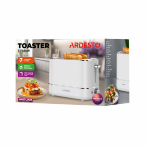 ARDESTO Тостер T-F420B, 800Вт, пластик, 2 слота, белый