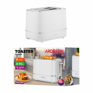 ARDESTO Тостер T-F420B, 800Вт, пластик, 2 слота, белый