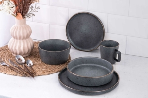 ARDESTO Dinner plate Fasano, 26cm, ceramic, dark gray
