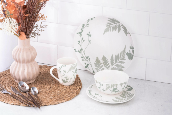 ARDESTO Dinner plate Capri, 26.8cm, porcelain, white green