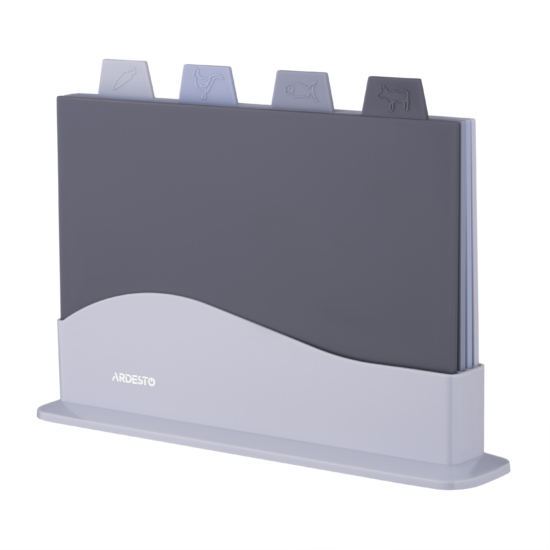 ARDESTO Cutting board set with stand Fresh, 4pcs, 23.8×33.8x7cm, plastic