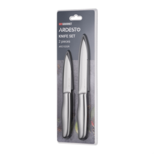 ARDESTO Knives Set Gemini Gourmet, 2pcs, stainless steel, plastic, grey