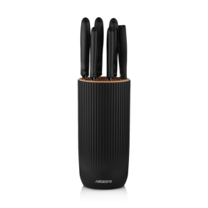 ARDESTO Knives Set with block Gemini, 7pcs, stainless steel, plastic, black