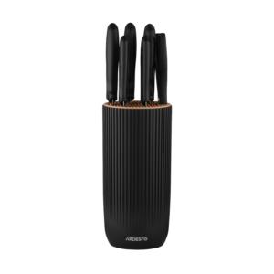 ARDESTO Knives Set with block Gemini, 7pcs, stainless steel, plastic, black