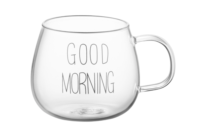 ARDESTO Набор чашек с ручками Good Morning, 430мл, 2шт, боросиликатное стекло, прозрачный