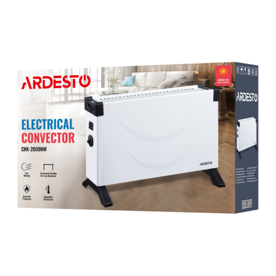 ARDESTO Convector, 20m2, 2000w, mechanical control, open heating element, white