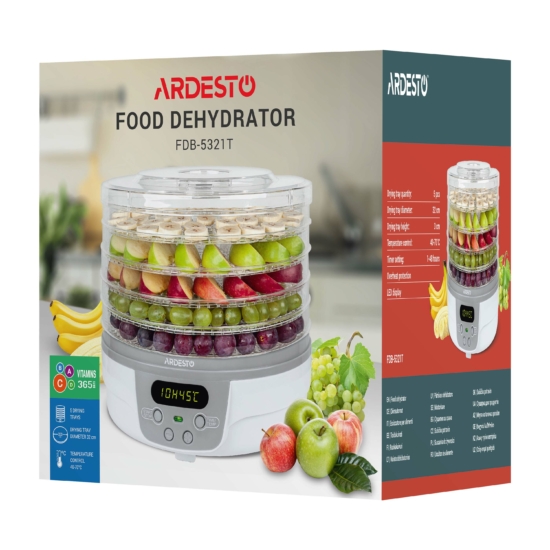 ARDESTO Food dehydrator FDB-5321T digital mold with timer/TEMP/ON/OFF