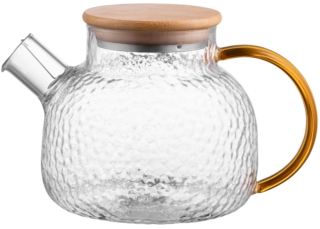 ARDESTO Teapot Dew, 1000ml, borosilicate glass, bamboo, transparent