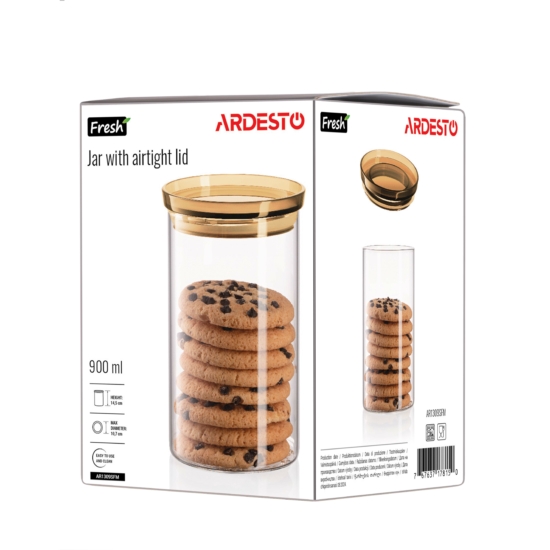 ARDESTO Jar Fresh 900ml, glass, plastic, transparent