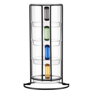 ARDESTO Set of cups 350ml, 4pcs, borosilicate glass, transparent