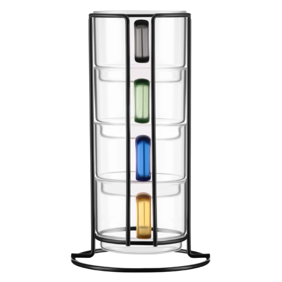 ARDESTO Set of cups 350ml, 4pcs, borosilicate glass, transparent