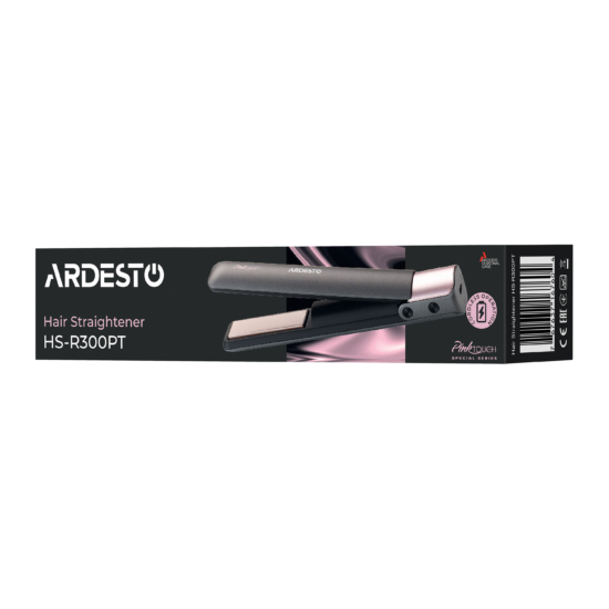 ARDESTO Выпрямитель Pink Touch, аккумуляторный, 50Вт, 160-200C, дисплей, керамика, USB-C > USB-A, серый+розовый