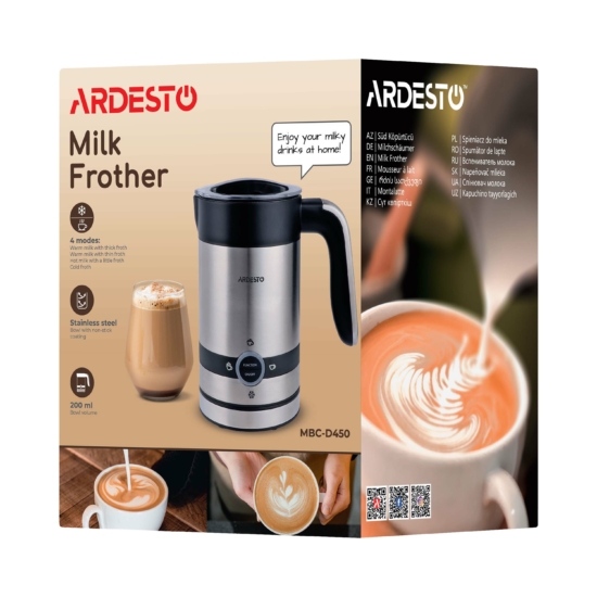 ARDESTO Milk frother MBC-D450, 200 ml, 450W, silver-black