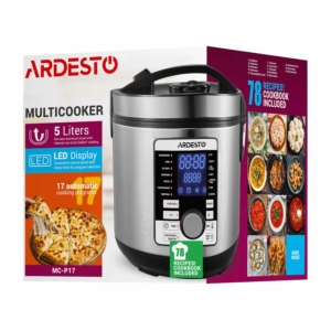 ARDESTO multicooker MC-P17, 860W, bowl-5L, electronic control, recipes book, inox+plastic, silver