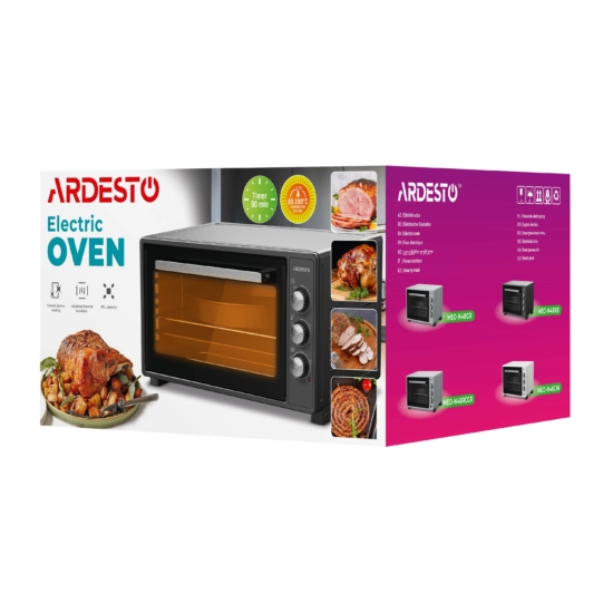 ARDESTO Table oven 1700W, 48L, chrome resistance, timer, lamp, rotisserie, black