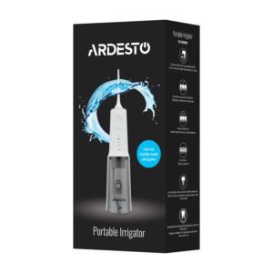 ARDESTO Ирригатор портативний, чаша 320 мл, Li-ion аккум. в компл., 2 насадки, белый