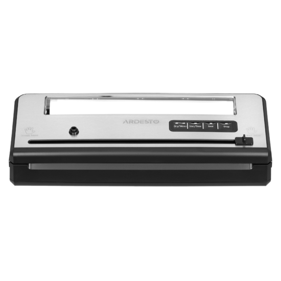 ARDESTO Vacuum Sealer for rolls and packages, 110W, 28сm, electronic control, +1 roll, plastic+ inox, silver