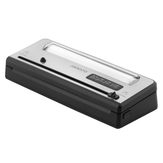 ARDESTO Vacuum Sealer for rolls and packages, 110W, 28сm, electronic control, +1 roll, plastic+ inox, silver