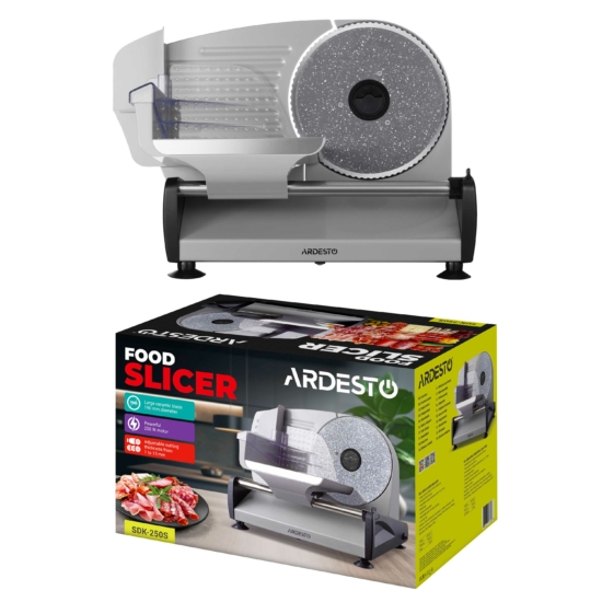 ARDESTO Slicer, 250W, blade-stainless steel, diameter of the knife-190мм, corps- iron/plastic, grey-black